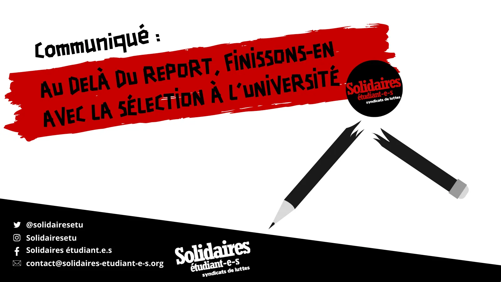 Au delà du report, finissons-en avec la sélection à l'Université !