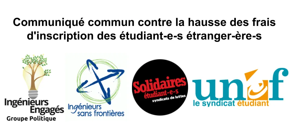 Communiqué commun contre la hausse des frais d’inscription des étudiant-e-s étranger-ère-s
