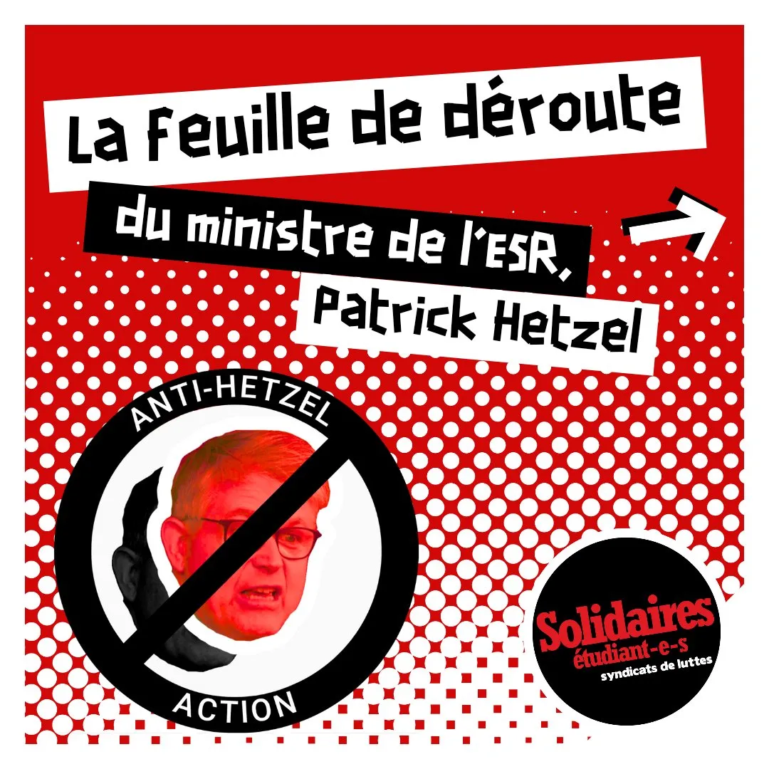 La feuille de déroute du ministre de l'ESR, Patrick Hetzel