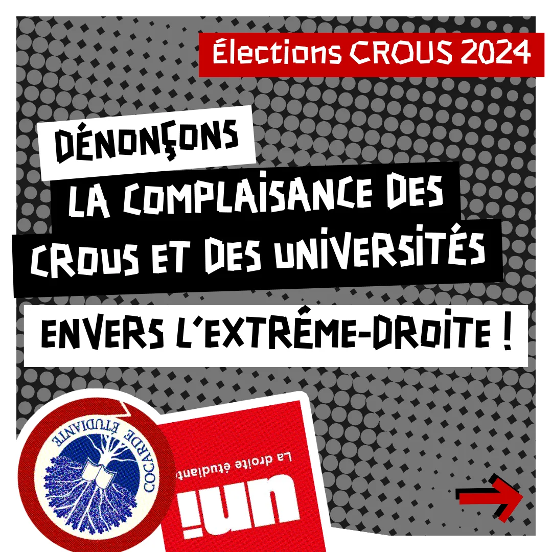 Dénonçons la complaisance des CROUS et des Universités envers l'Extrême Droite