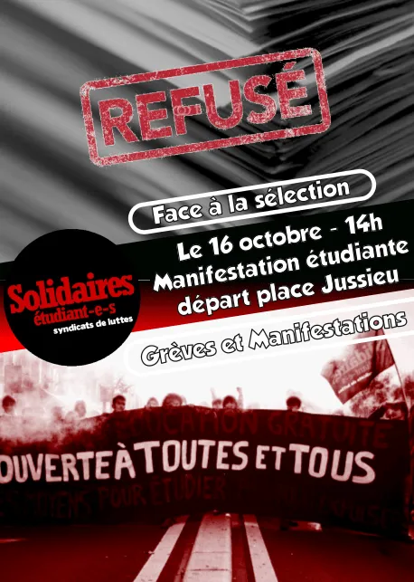 Les universités s’effondrent, les étudiant-e-s se lèvent : Commençons le 16 octobre.