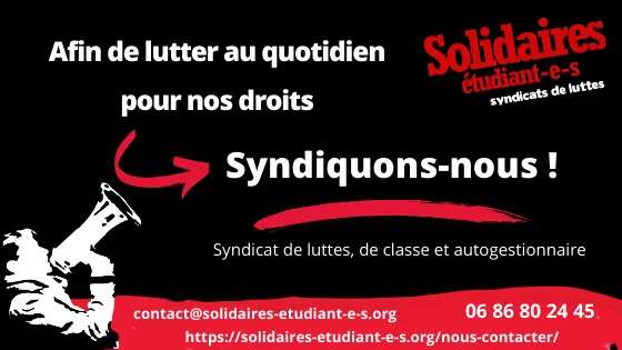 Pour l’amélioration de nos conditions de vie et d’études, organisons nous collectivement !