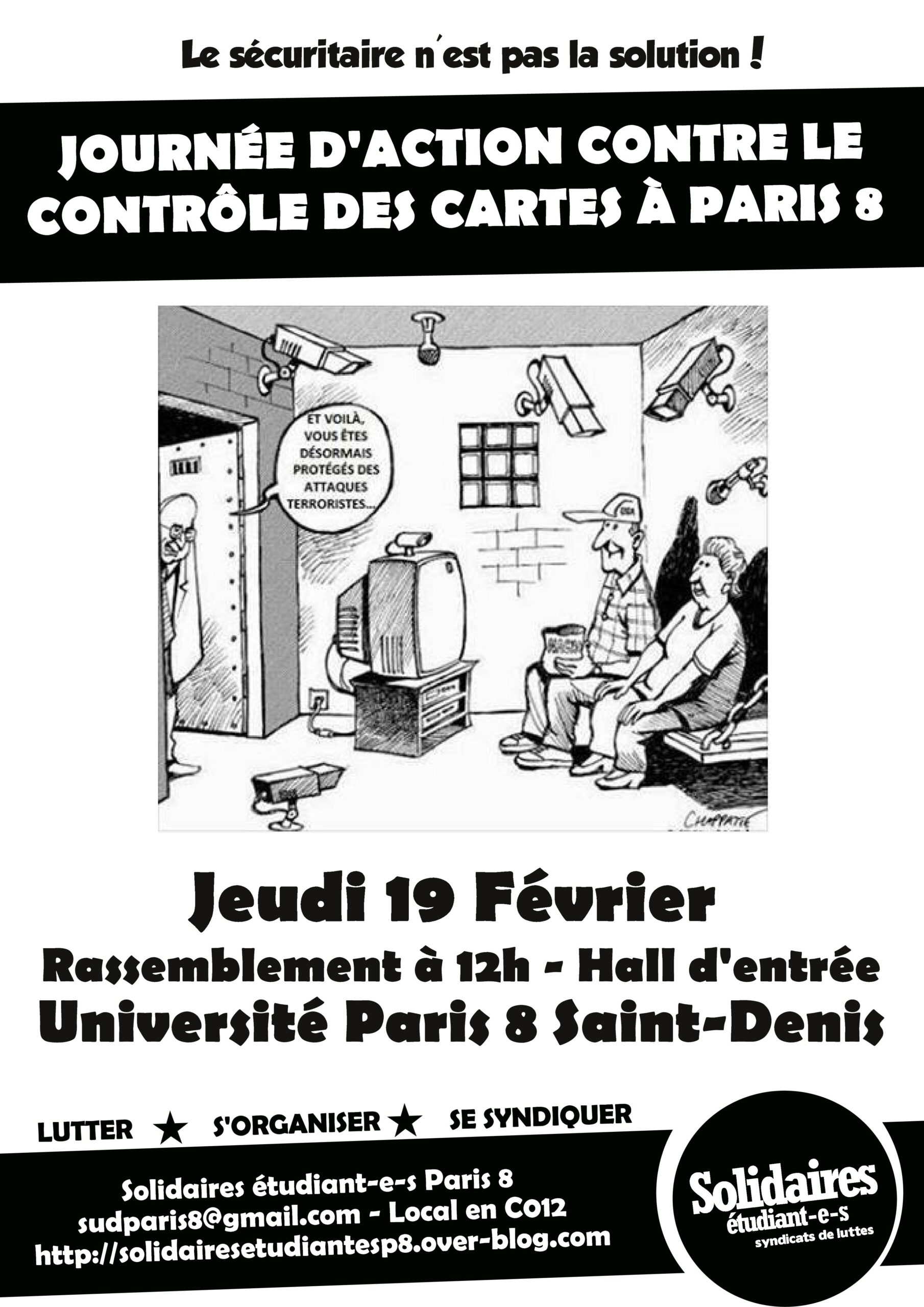 Journée de mobilisation à l'Université Paris 8 – Jeudi 19 février