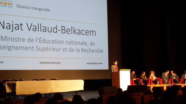 Najat Vallaud-Belkacem ouvre le congrès de l'UNEF…