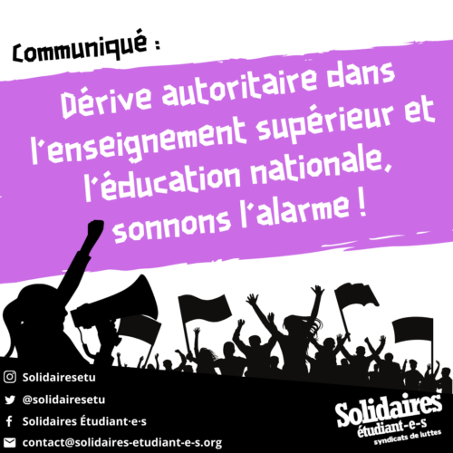 Dérive autoritaire dans l’enseignement supérieur et l’éducation nationale, sonnons l’alarme !