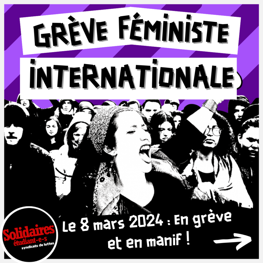 Grève féministe internationale : Le 8 Mars 2024 en grève et en manif !