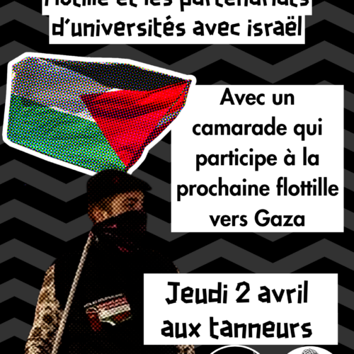Solidaires Étudiant-e-s participe à la Flottille contre le blocus à Gaza ! – Conférence à Tours le 02 avril