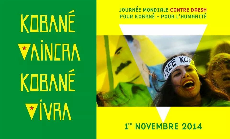 Kobané : un combat politique international !   Sortons dans la rue le 1er Novembre !