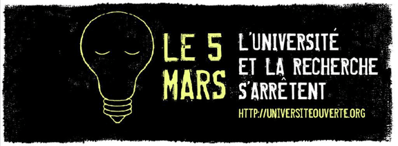 L’université et la recherche s’arrêtent à compter du 5 mars : Toutes et tous en grève !