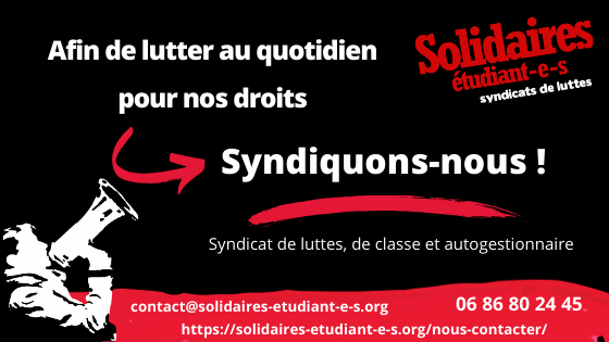 Pour l'amélioration de nos conditions de vie et d'études, organisons nous collectivement !