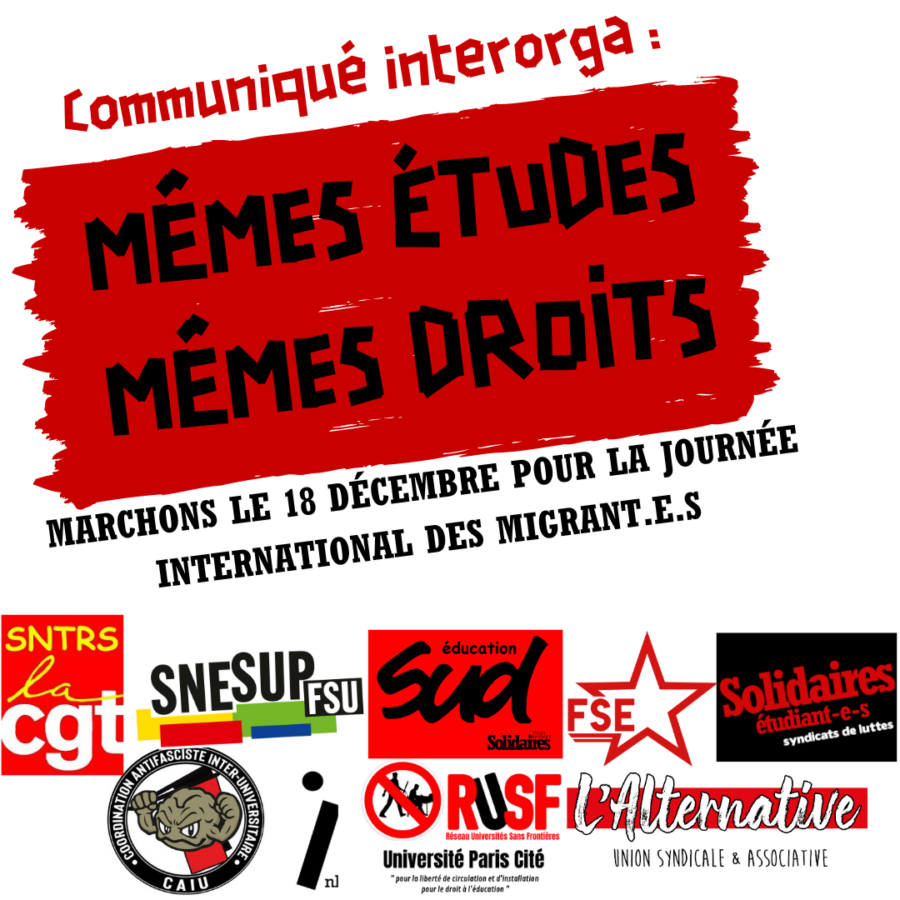 Mêmes études, mêmes droits !