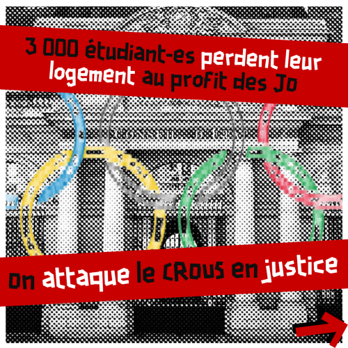 Expulsions des étudiant-e-s des logements CROUS dans le cadre des Jeux Olympique 2024 : Solidaires Étudiant-e-s attaque la décision au tribunal !