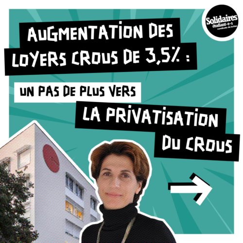 Augmentation des loyers CROUS de 3,5% : un pas de plus vers la privatisation du CROUS !